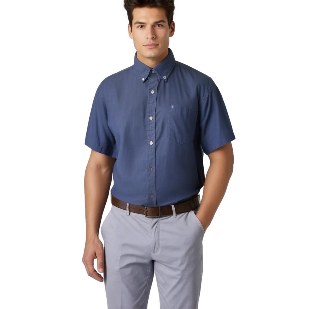 Upgrade Your Wardrobe with Izod Mens Blue Short Sleeve Shirt